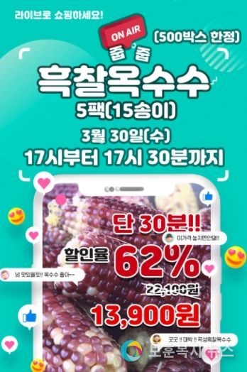 곡성 흑찰옥수수 62% 초특가 할인, 줍줍 기회