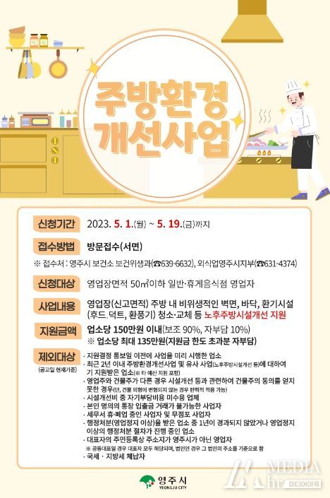 주방환경개선 사업 대상업소 모집