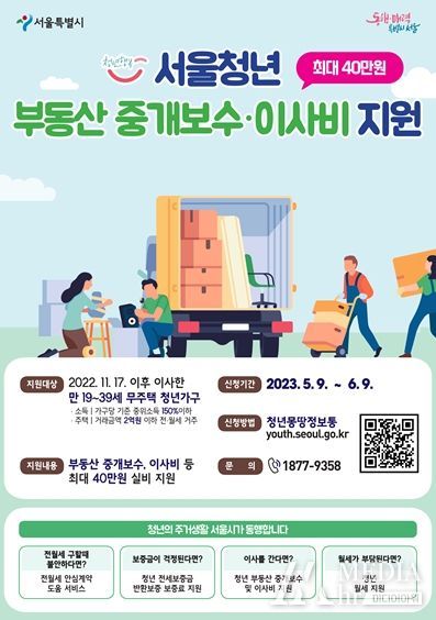 문턱 낮춘 '청년 부동산 중개보수 및 이사비 지원사업'…최대 40만원 지원