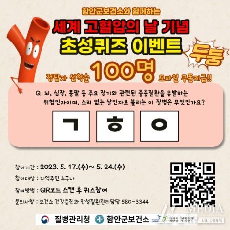 함안군보건소,‘세계 고혈압의 날’기념 온라인 캠페인 실시